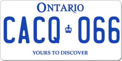 ON license plate CACQ066