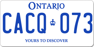 ON license plate CACQ073