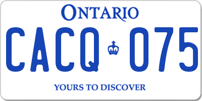 ON license plate CACQ075