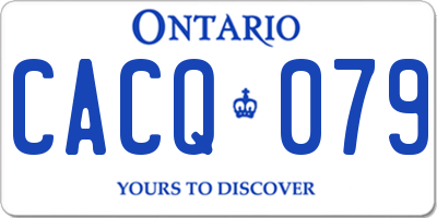 ON license plate CACQ079