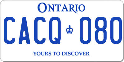 ON license plate CACQ080