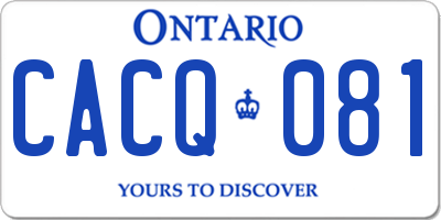 ON license plate CACQ081