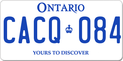 ON license plate CACQ084