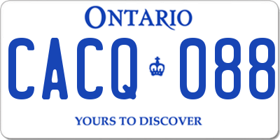 ON license plate CACQ088