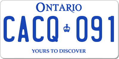 ON license plate CACQ091