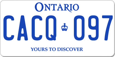 ON license plate CACQ097