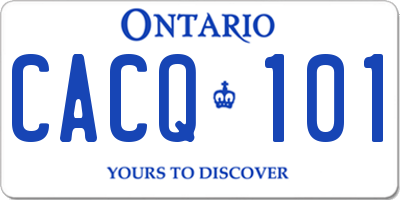 ON license plate CACQ101