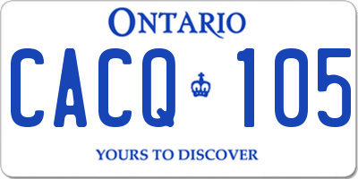 ON license plate CACQ105