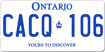 ON license plate CACQ106