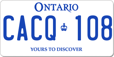 ON license plate CACQ108