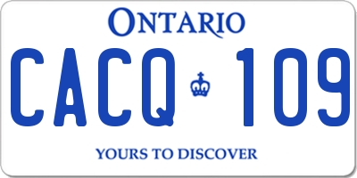 ON license plate CACQ109