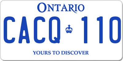 ON license plate CACQ110