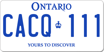 ON license plate CACQ111