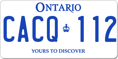 ON license plate CACQ112