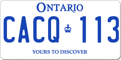 ON license plate CACQ113