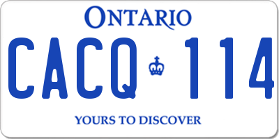 ON license plate CACQ114