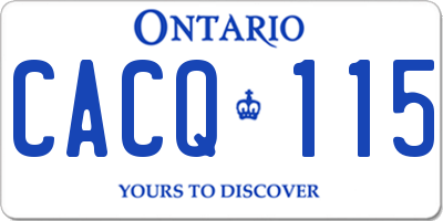 ON license plate CACQ115