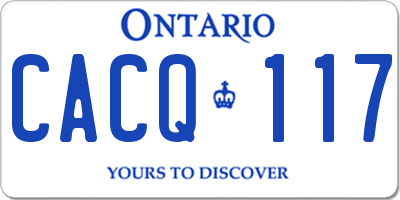 ON license plate CACQ117