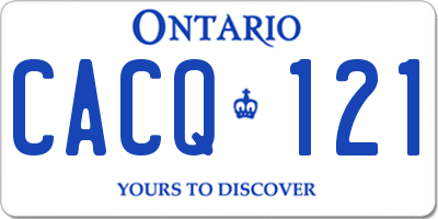 ON license plate CACQ121