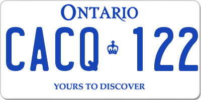 ON license plate CACQ122