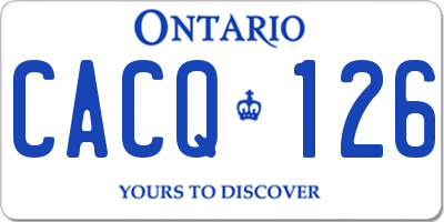 ON license plate CACQ126