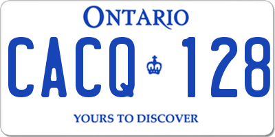 ON license plate CACQ128