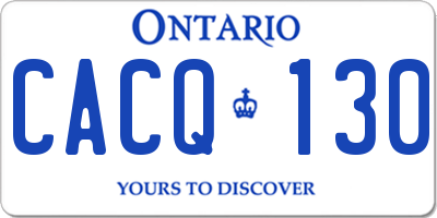 ON license plate CACQ130