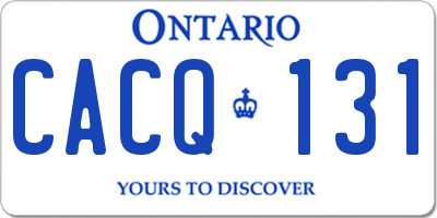 ON license plate CACQ131