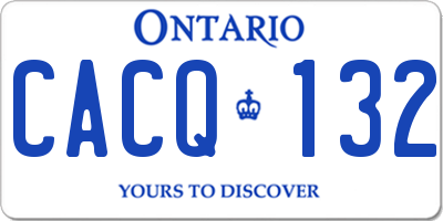 ON license plate CACQ132