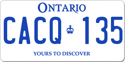 ON license plate CACQ135