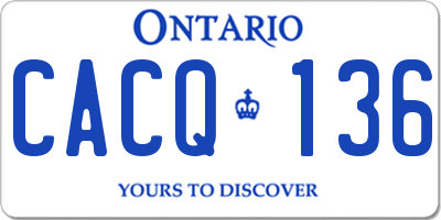 ON license plate CACQ136