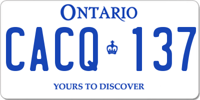 ON license plate CACQ137