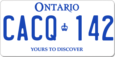 ON license plate CACQ142