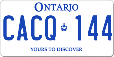 ON license plate CACQ144