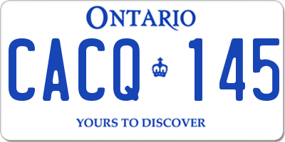 ON license plate CACQ145