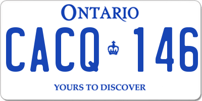 ON license plate CACQ146