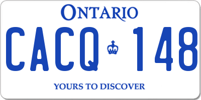 ON license plate CACQ148