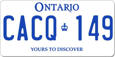 ON license plate CACQ149