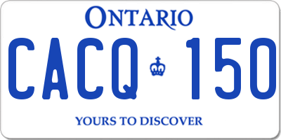 ON license plate CACQ150