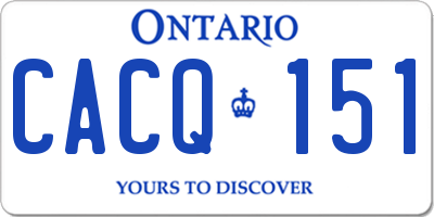 ON license plate CACQ151