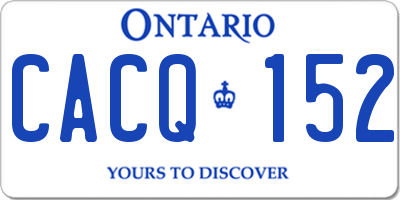 ON license plate CACQ152