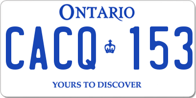 ON license plate CACQ153