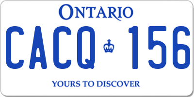 ON license plate CACQ156