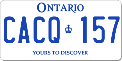 ON license plate CACQ157