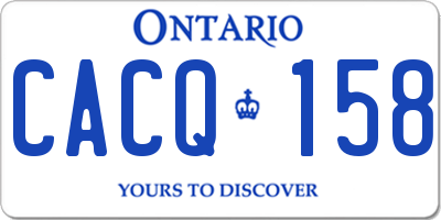 ON license plate CACQ158