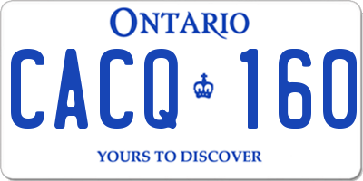 ON license plate CACQ160