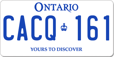 ON license plate CACQ161