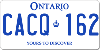 ON license plate CACQ162