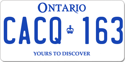 ON license plate CACQ163