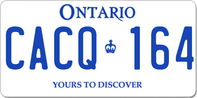 ON license plate CACQ164